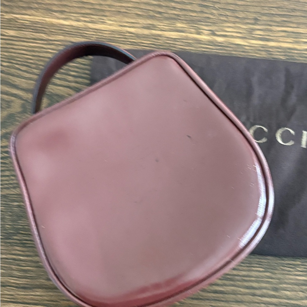 Gucci Vintage Burgundy Leather HandBag/Cosmetic Case w/ Dust Bag and COA - Picture 5 of 10